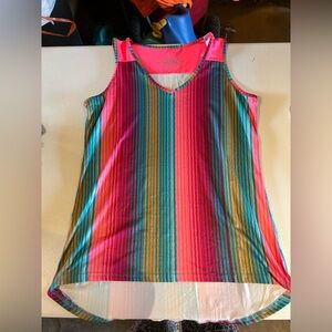 Crazy Train Vibrant Striped Tank Top
